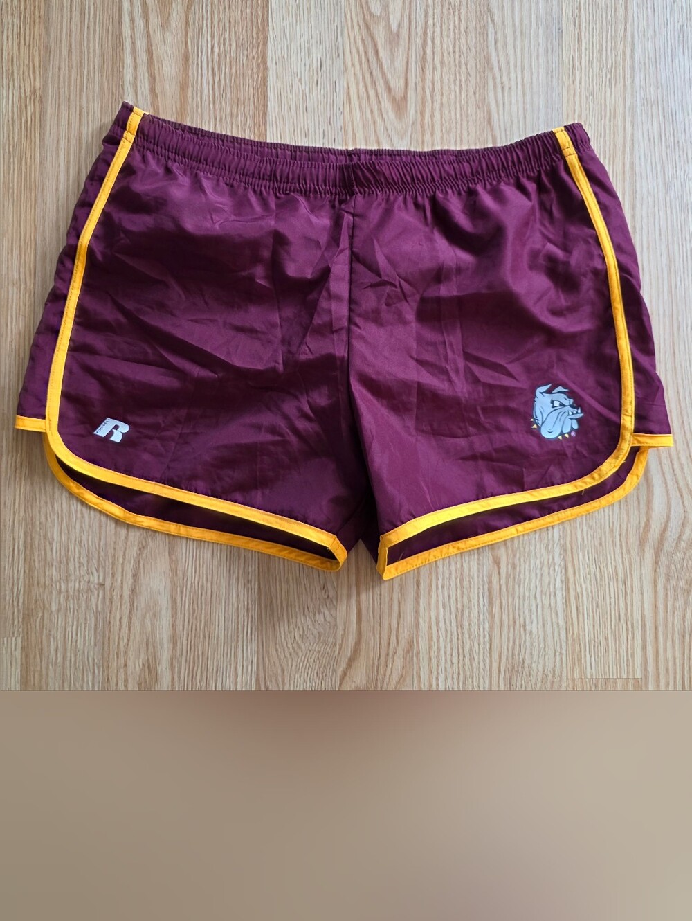 Russell Athletic Maroon And Yellow Bulldog Shorts